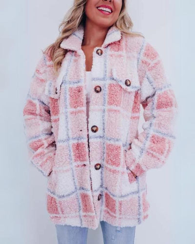 Elinara - Polar Fleece Plaid Jacket (Copy)