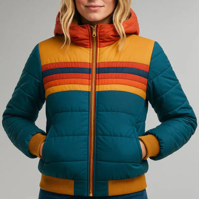 Sierra - Women’s Retro Striped Puffer Jacket