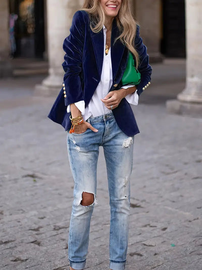 Julissa - Tailored Velvet Blazer