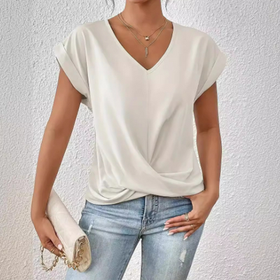 Celest - Cozy V-Neck Casual Tee