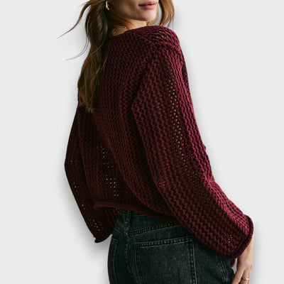 Jessa – Burgundy Cardigan