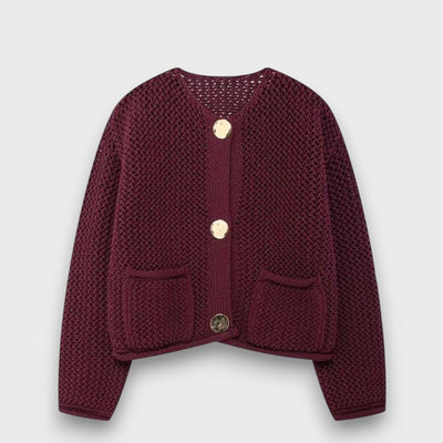 Jessa – Burgundy Cardigan