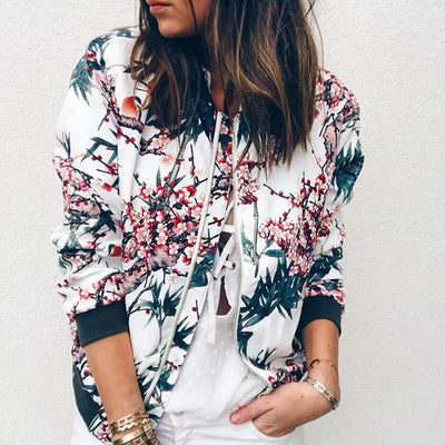 Hazel | Bomber jacket with modern floral print