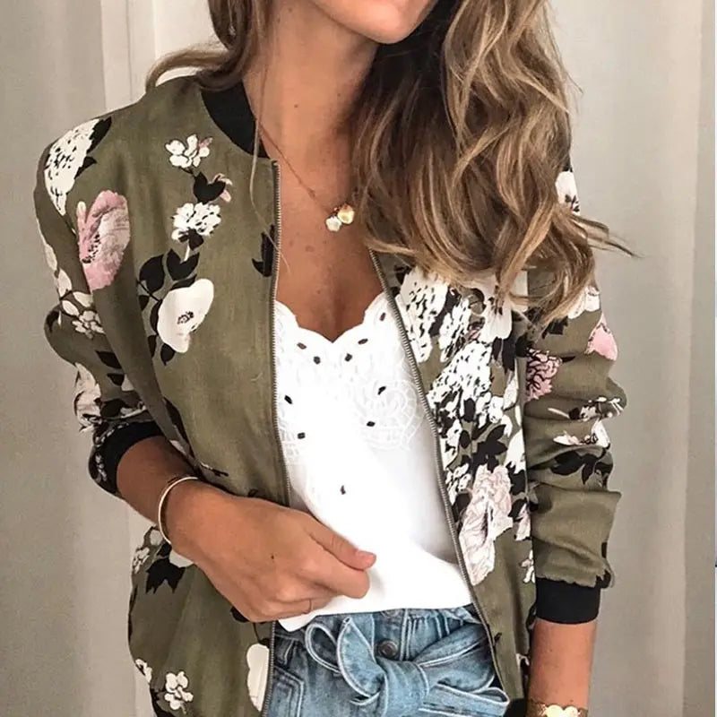 Hazel | Bomber jacket with modern floral print