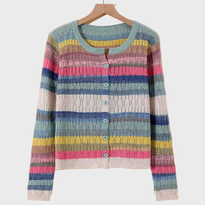 Desiree | Knitted Cardigan With Retro-Inspired Striped Design