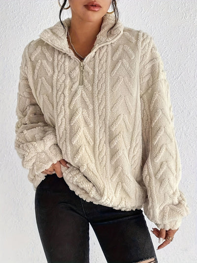 Aila - Fluffy Zip Sweater