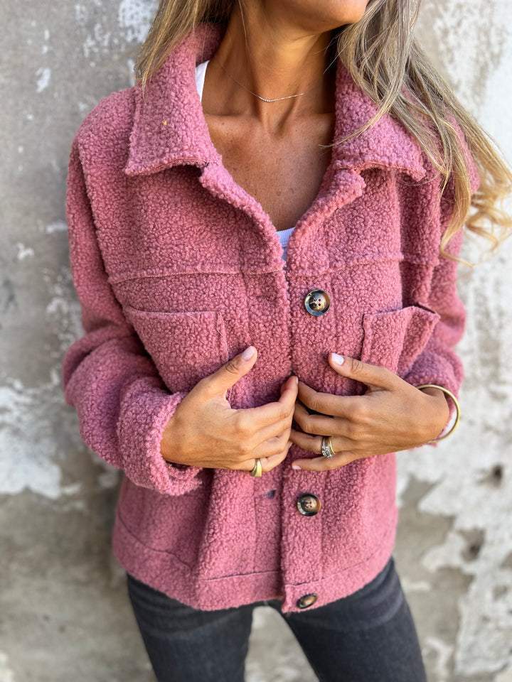 Calla - Cozy Sherpa Button-Up Jacket